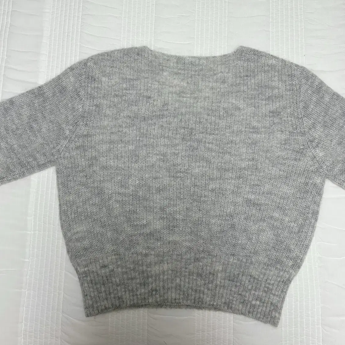 타낫 v-neck kidmohair 키드모헤어 니트 gray 택0 실사0