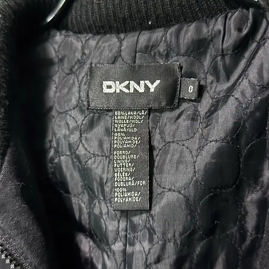 DKNY 도나카란 울 모 하이넥 니트 스웨터 코트 오링 블랙 락시크 블랙