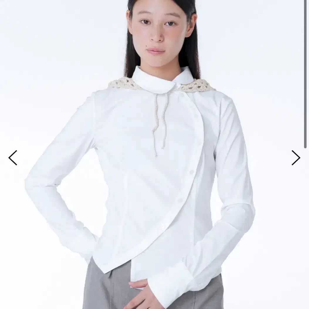 미세키서울 셔츠 Oblique button shirts WHITE 흰색