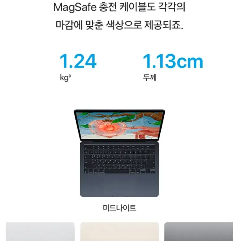 맥북에어 13 M2 (CPU 8코어 / GPU 8코어) RAM 8GB,