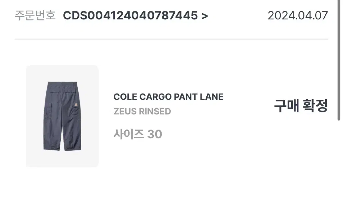 칼하트윕 콜 카고팬츠(cole cargo pants)