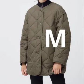 지유 히트패딩 2way 오버사이즈 블루종 올리브