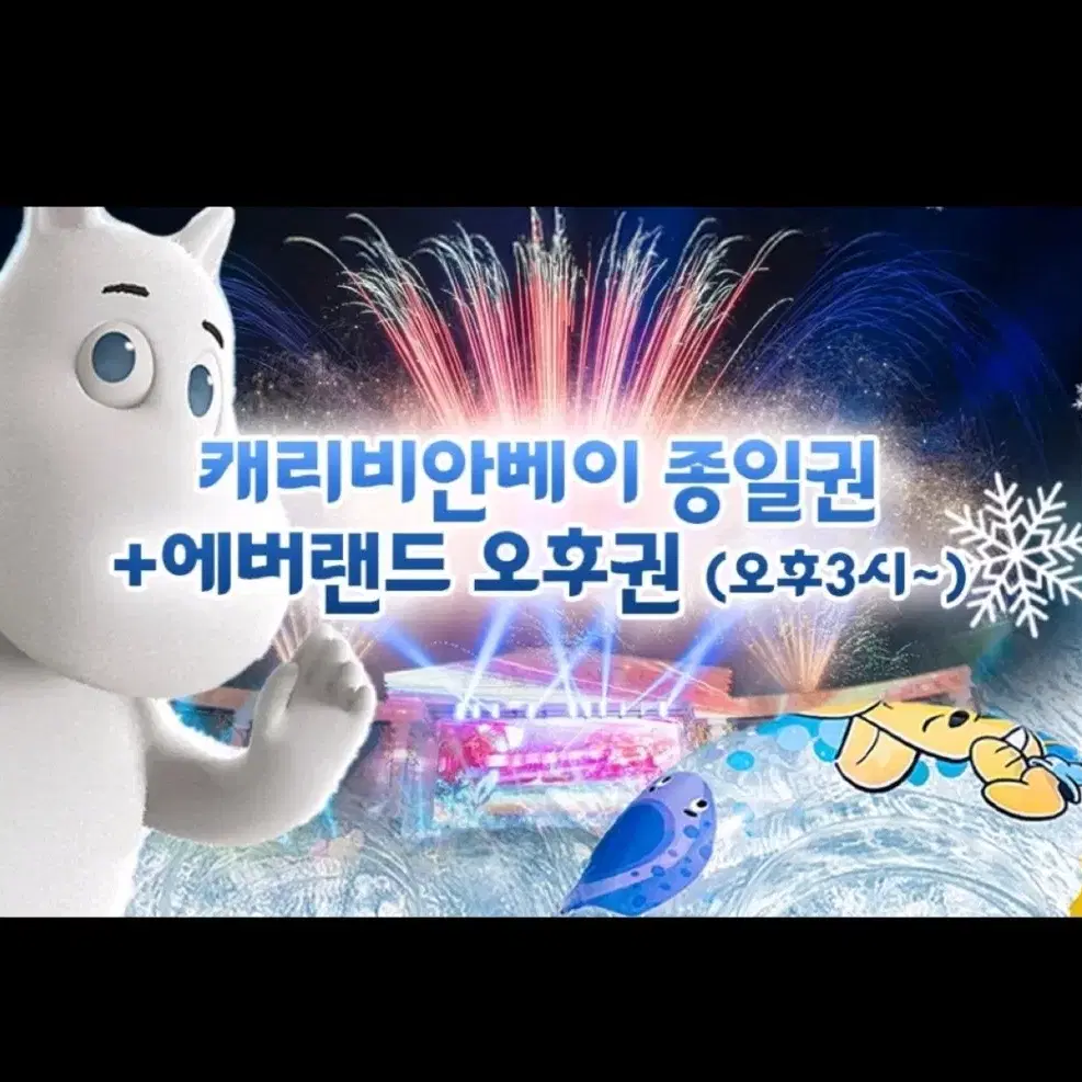 캐리비안베이 + 에버랜드 2파크 4매