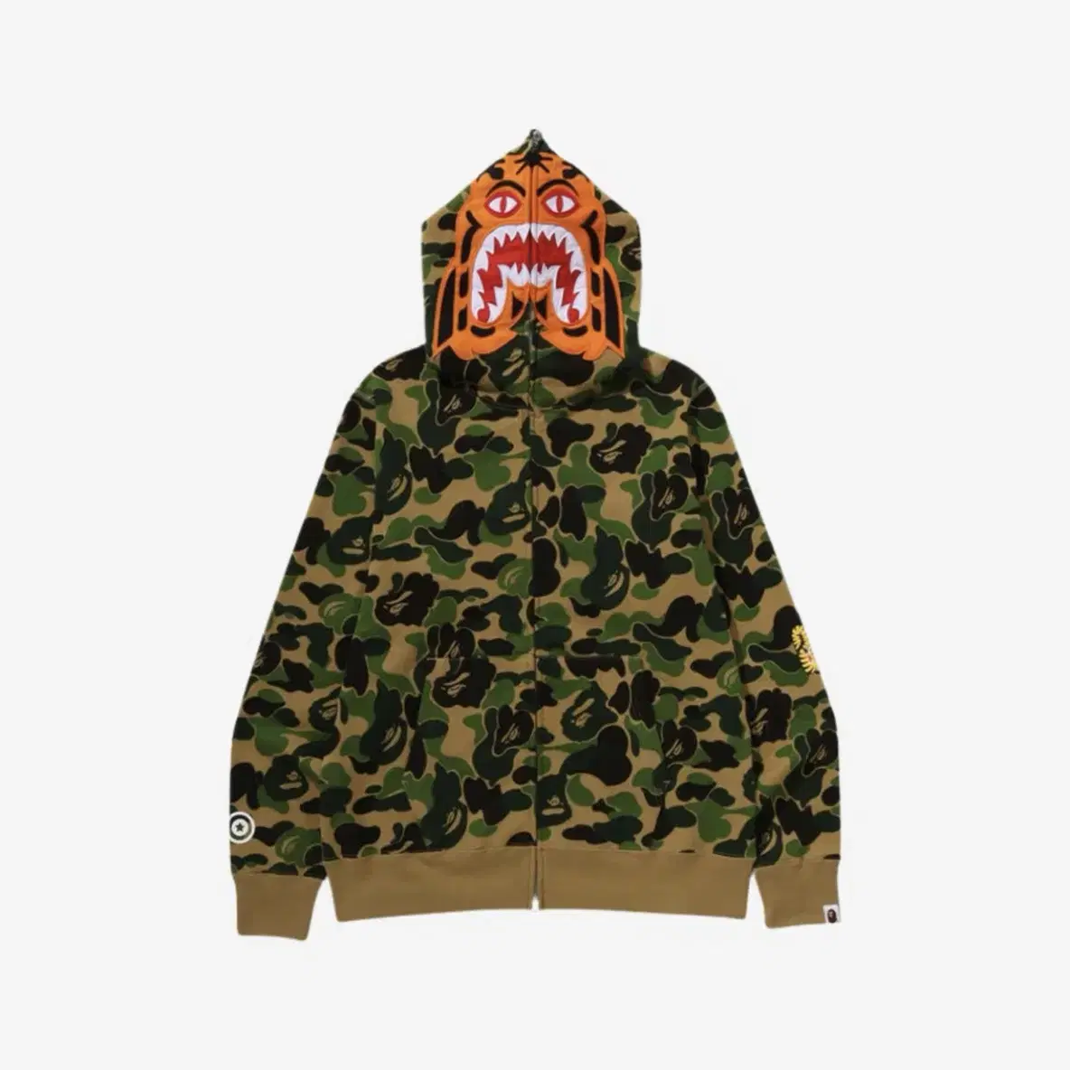 Xl 베이프 샤크 후드 타이거 후드집업 abc 카모 녹계 그린 bape