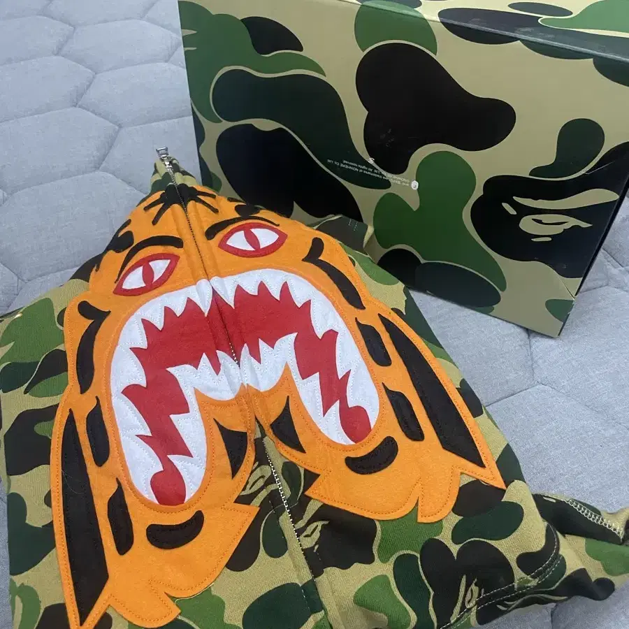 Xl 베이프 샤크 후드 타이거 후드집업 abc 카모 녹계 그린 bape