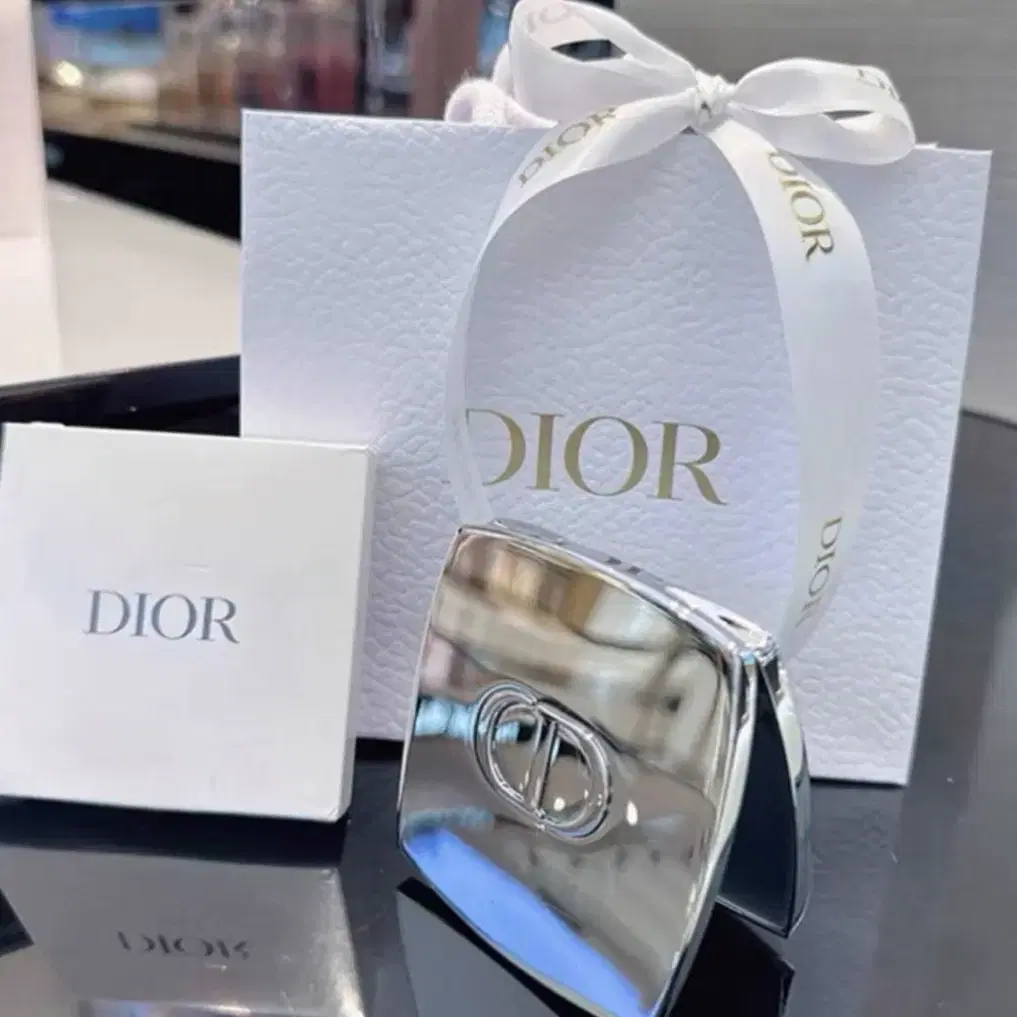 Dior 뷰티 실버 사각거울 양면거울 미사용