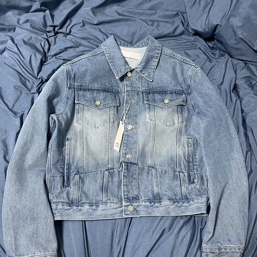 누마레ee Cut Denim Jacket-Blue