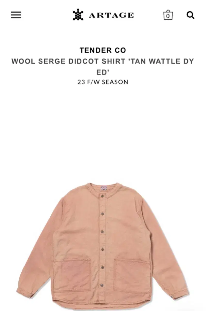 텐더앤코 WOOL SERGE DIDCOT SHIRT 셔츠 새상품 판매