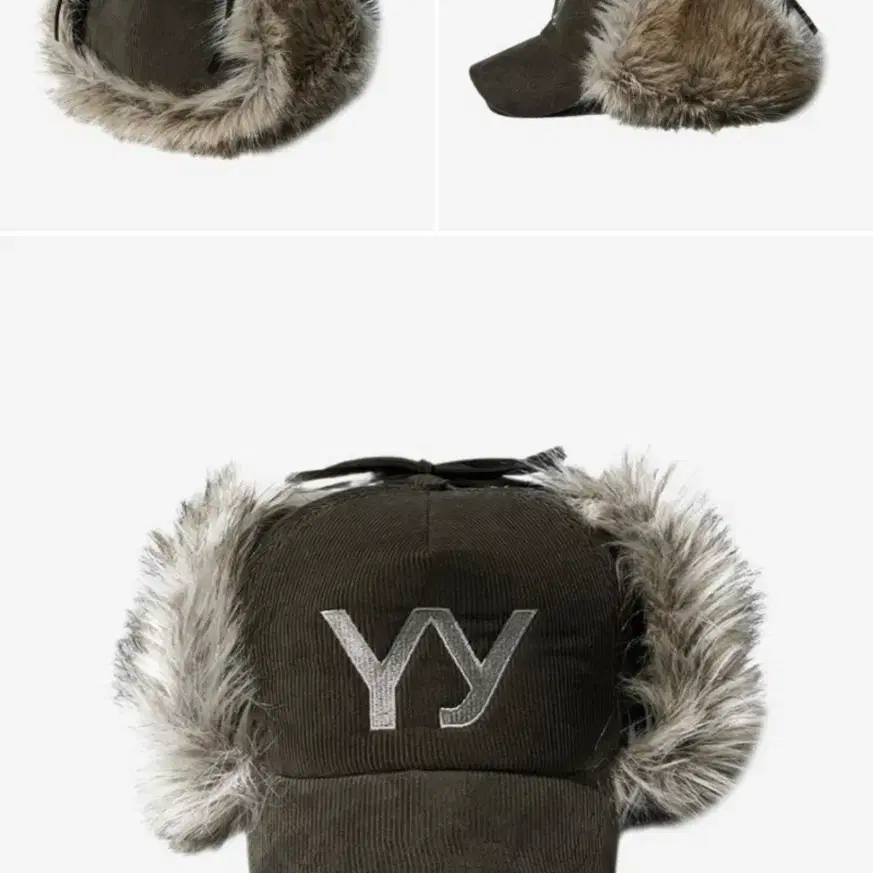 오픈Yy Faux Fur Corduroy Earflap Cap Kh