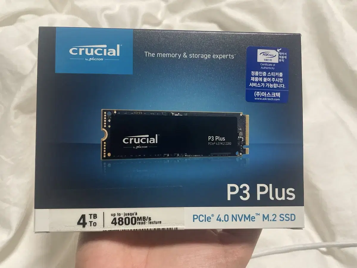 마이크론 SSD 4TB 미개봉 새제품 Crucial P3 Plus