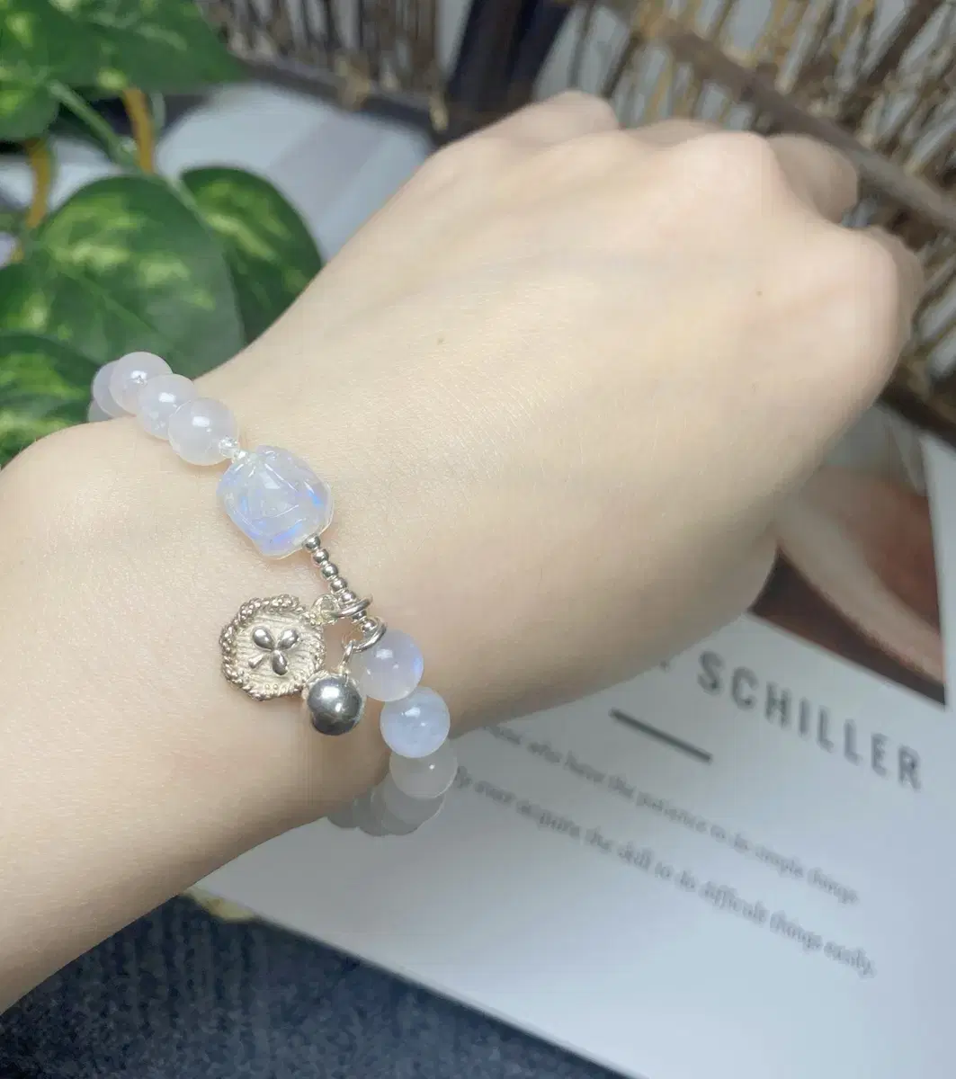 Natural Moonstone Bracelet bloo Moonstone Flower Silver Bracelet Gift Lunar New Year