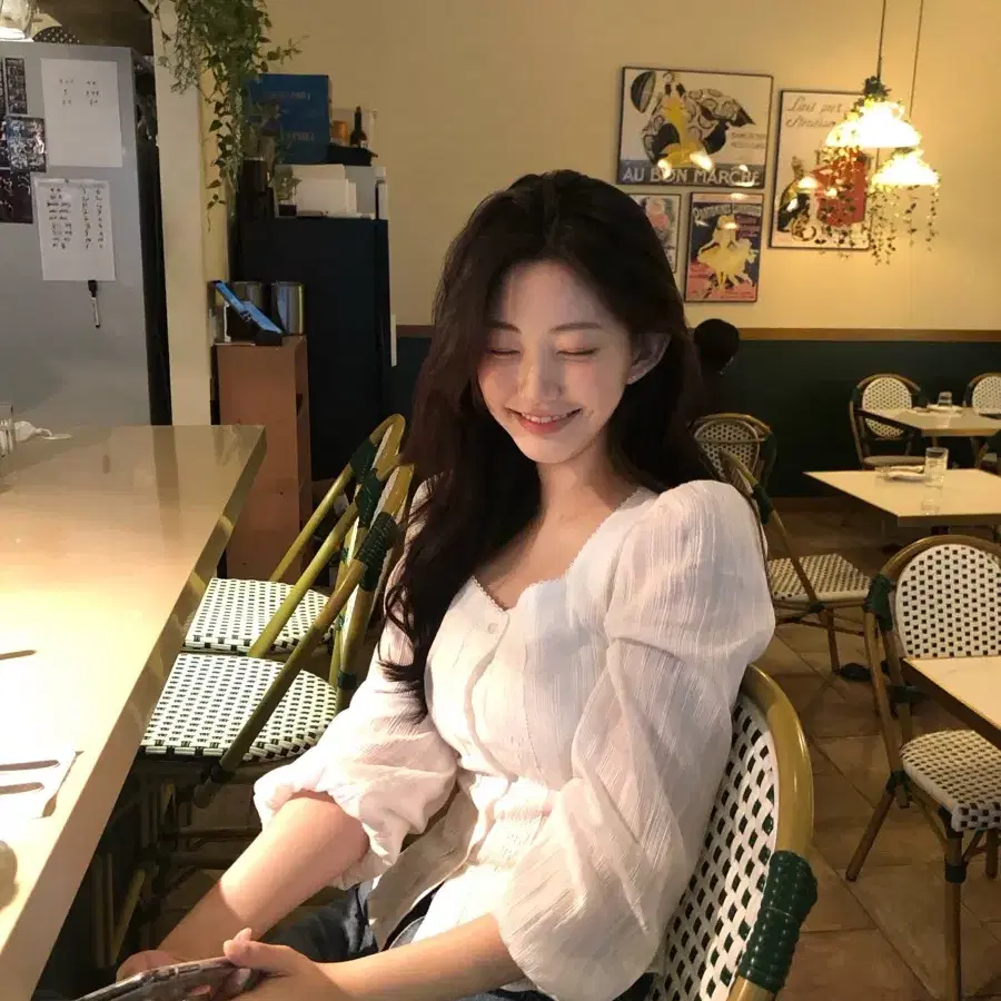 Zaenio 제니오 pearl ethnic blouse ivory