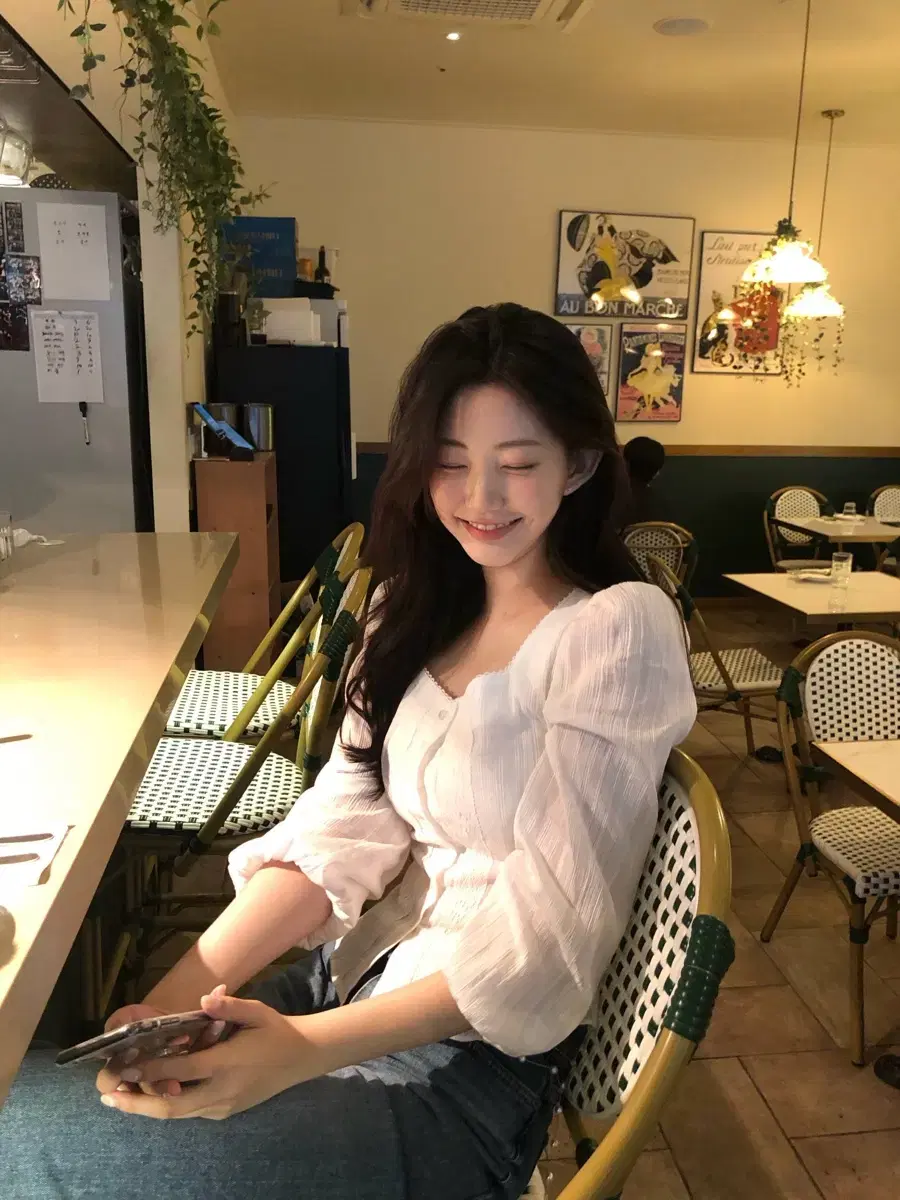 Zaenio 제니오 pearl ethnic blouse ivory