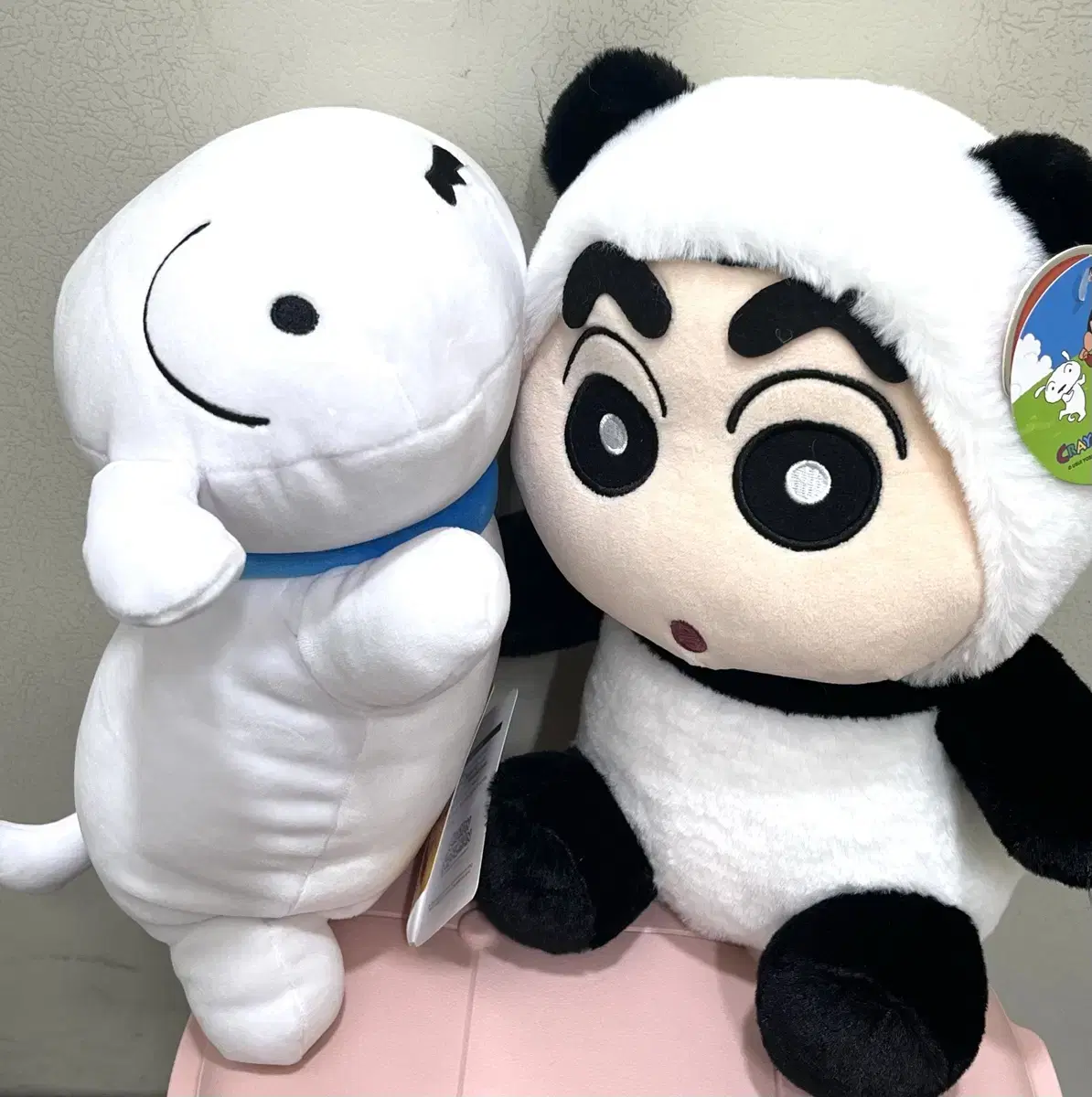 짱구는 못 말려 짱구 판다 인형 푸바오 30cm 흰둥이 바디모찌쿠션