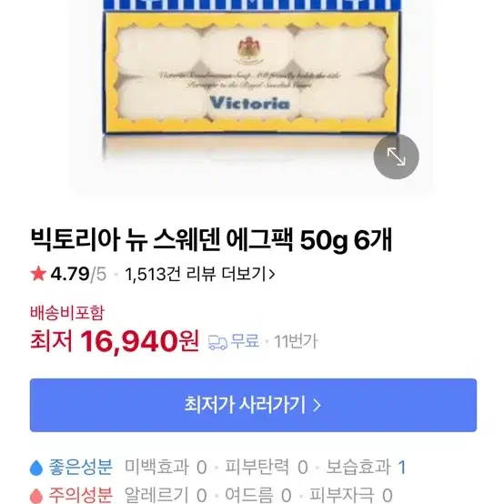 빅토리아 뉴 스웨덴 에그팩 비누