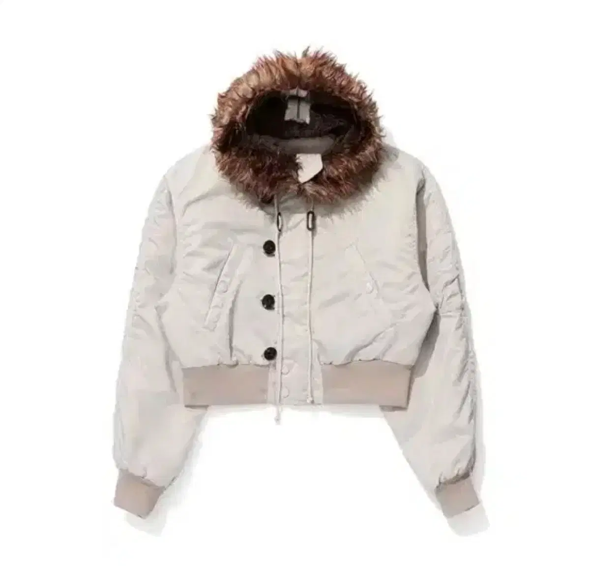 open yy faux fur zipper hood 1사이즈