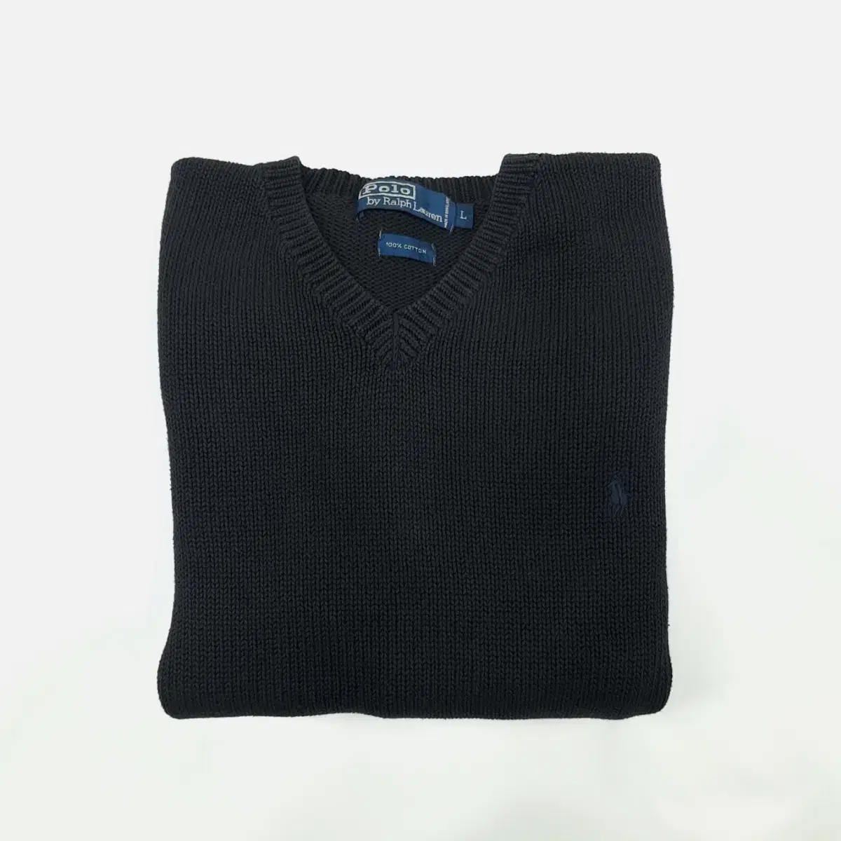 (CS847)L 폴로 블랙 V넥 니트 스웨터knit