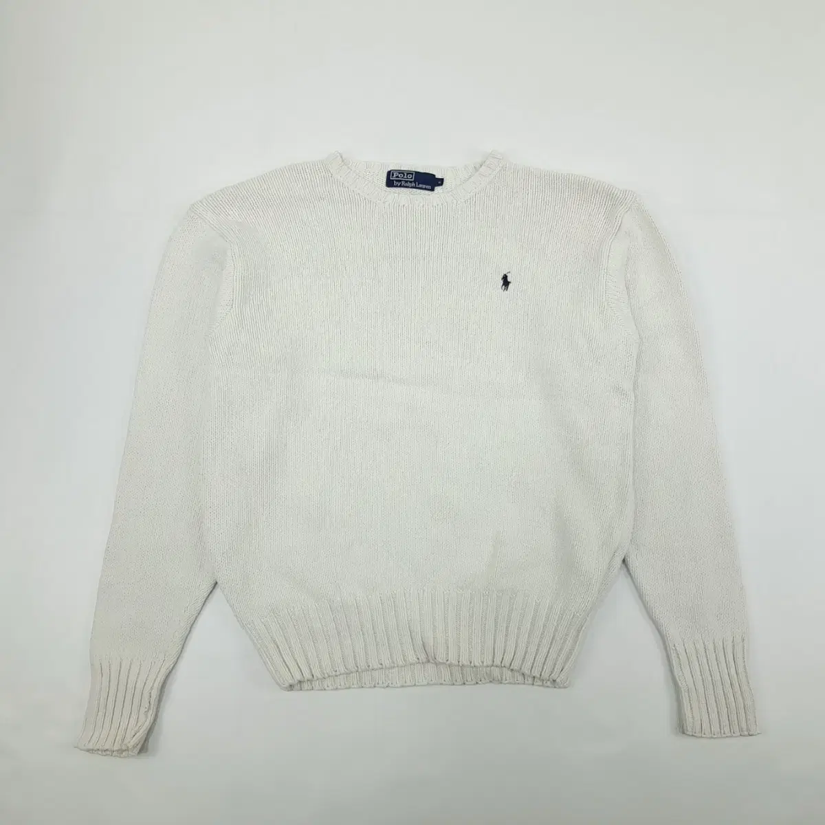 (CS853)M 폴로 화이트 라운드 니트 스웨터knit