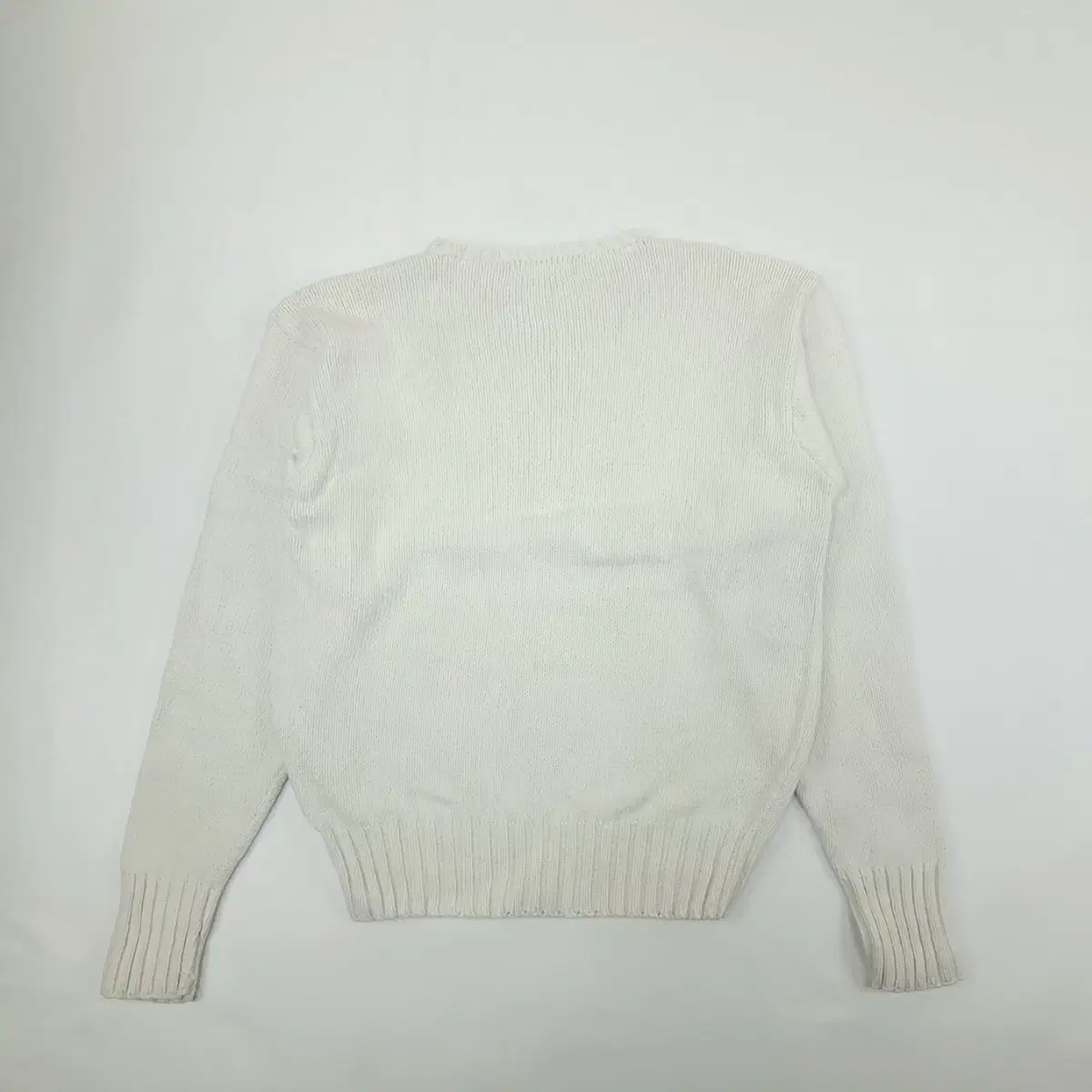 (CS853)M 폴로 화이트 라운드 니트 스웨터knit