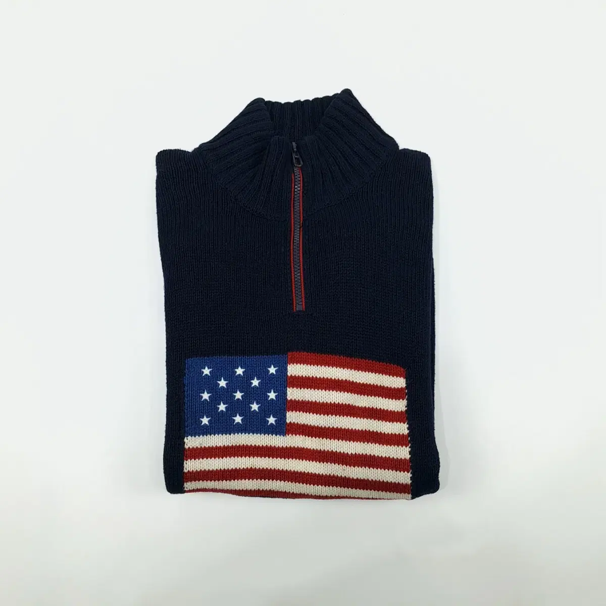 (CS855)L 폴로 USA 진네이비 성조기 하프집업 니트 스웨터knit