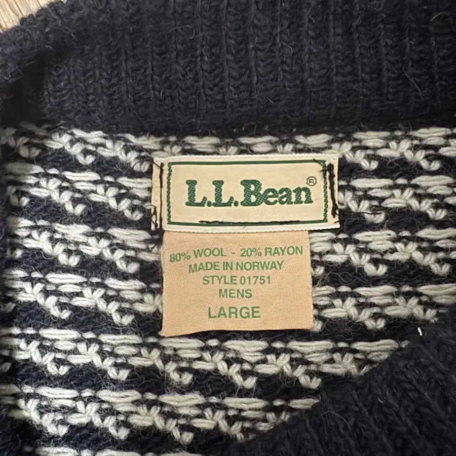 LL bean 엘엘빈 버드아이 노르딕 스웨터 L