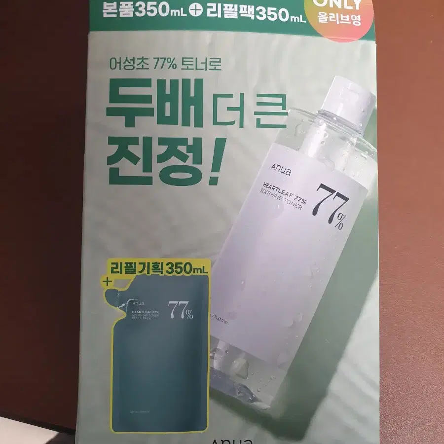 아누아 어성초 77% 수딩 토너 350ml + 리필 350