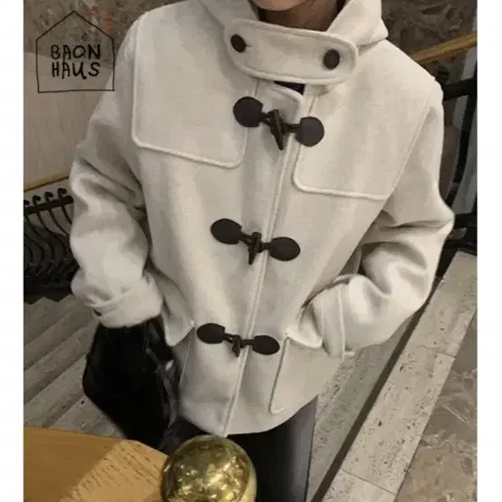 바온 떡볶이 더플 코트 Poi short duffle coat