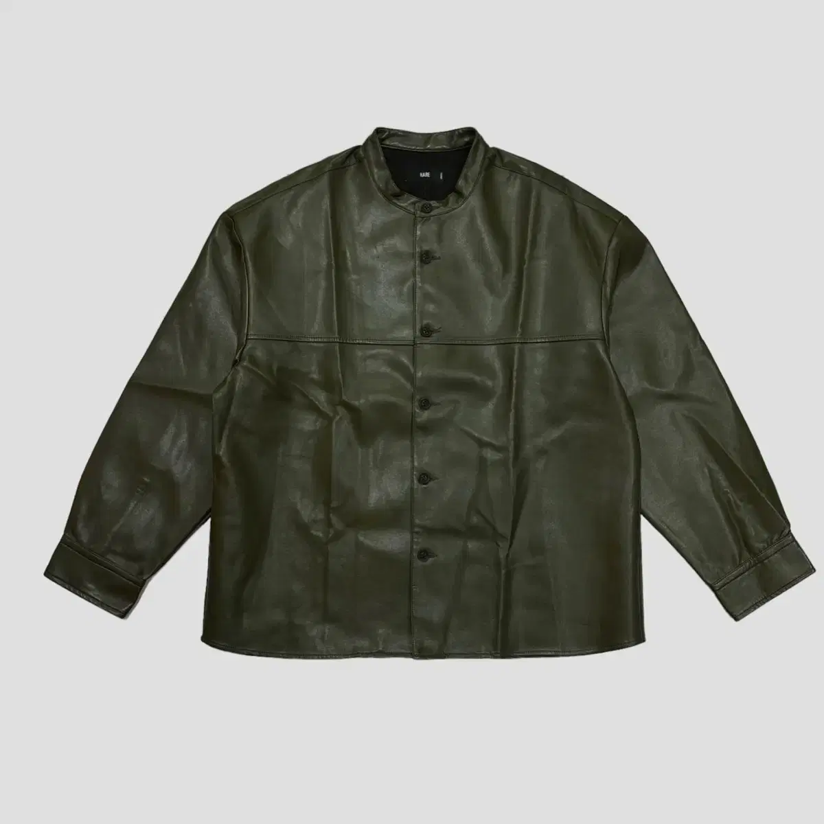 Hare leather shirt jacket