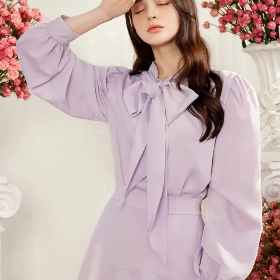 그레이스유 Barbie Ribbon blouse (Purple)