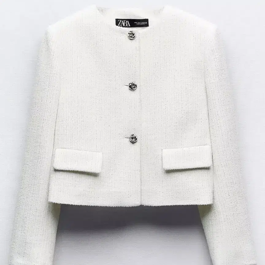 자라 트위드 xs TEXTURED BLAZER WITH METALIC T