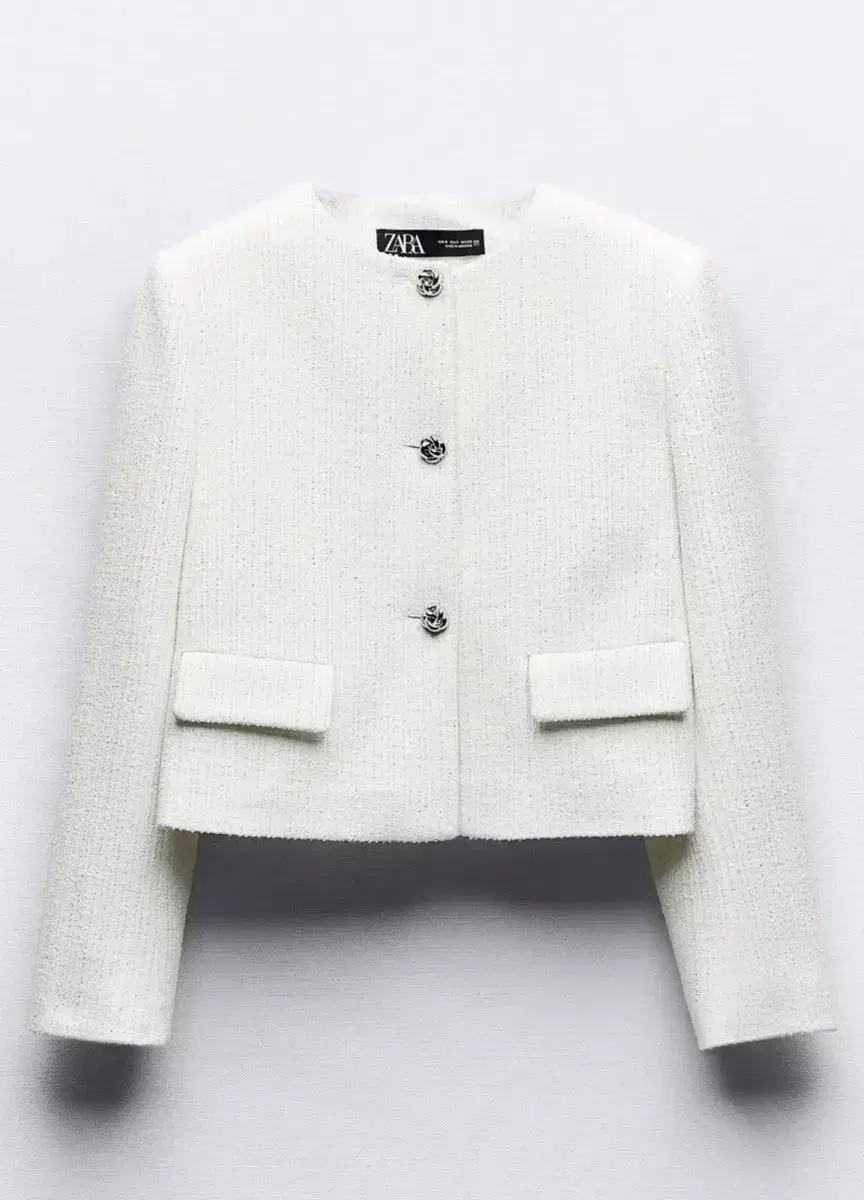 자라 트위드 xs TEXTURED BLAZER WITH METALIC T