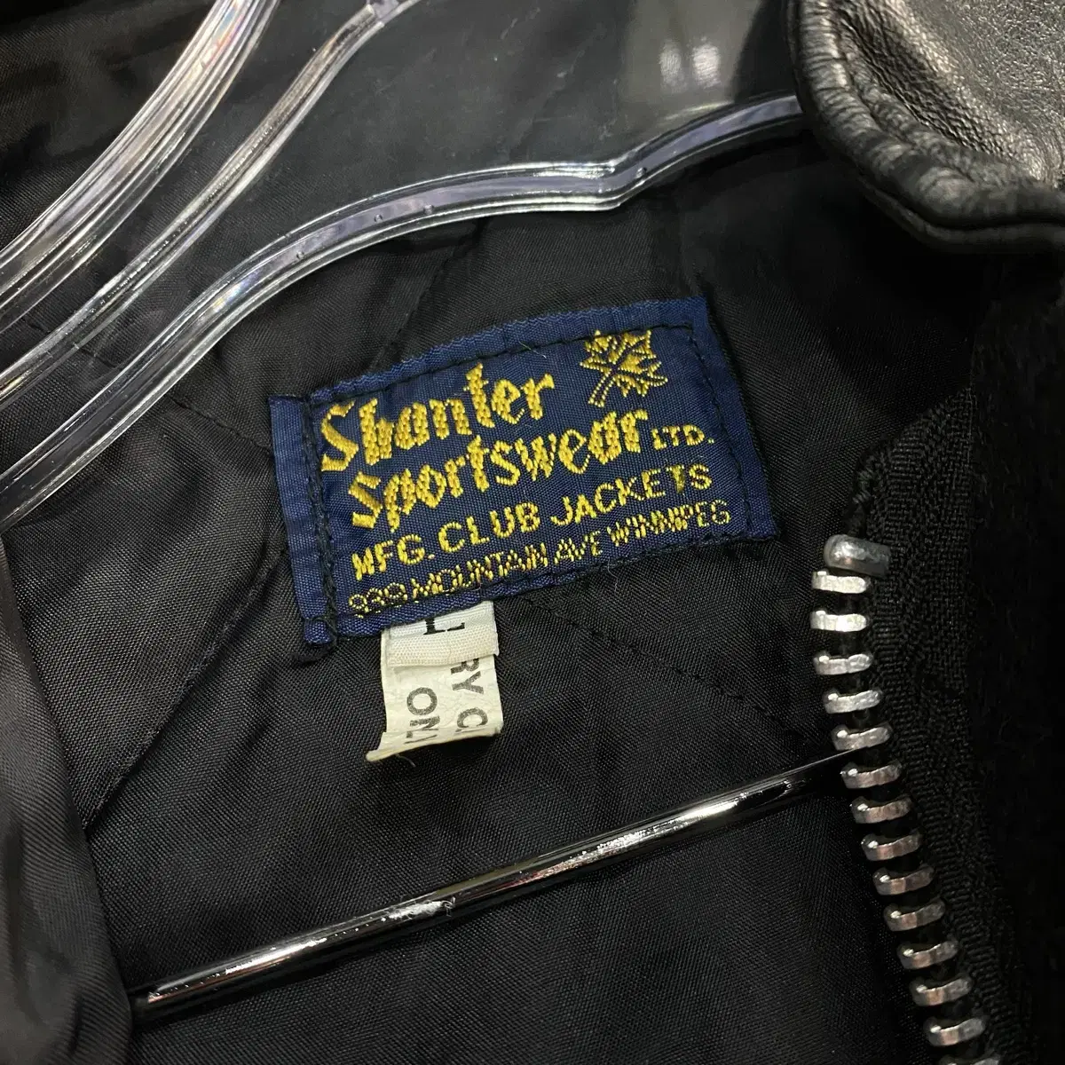 80s Shanter sportswear 인디언 빈티지 리얼레더 바시티