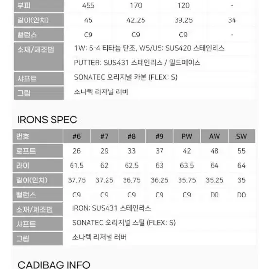 정품 로얄컬렉션 소나텍 남성골프채 풀세트