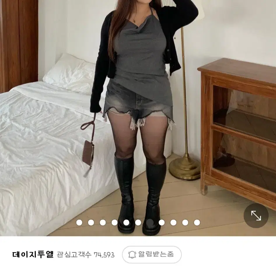 데이지투엘 캣츠 데미지 워싱 데님 숏팬츠