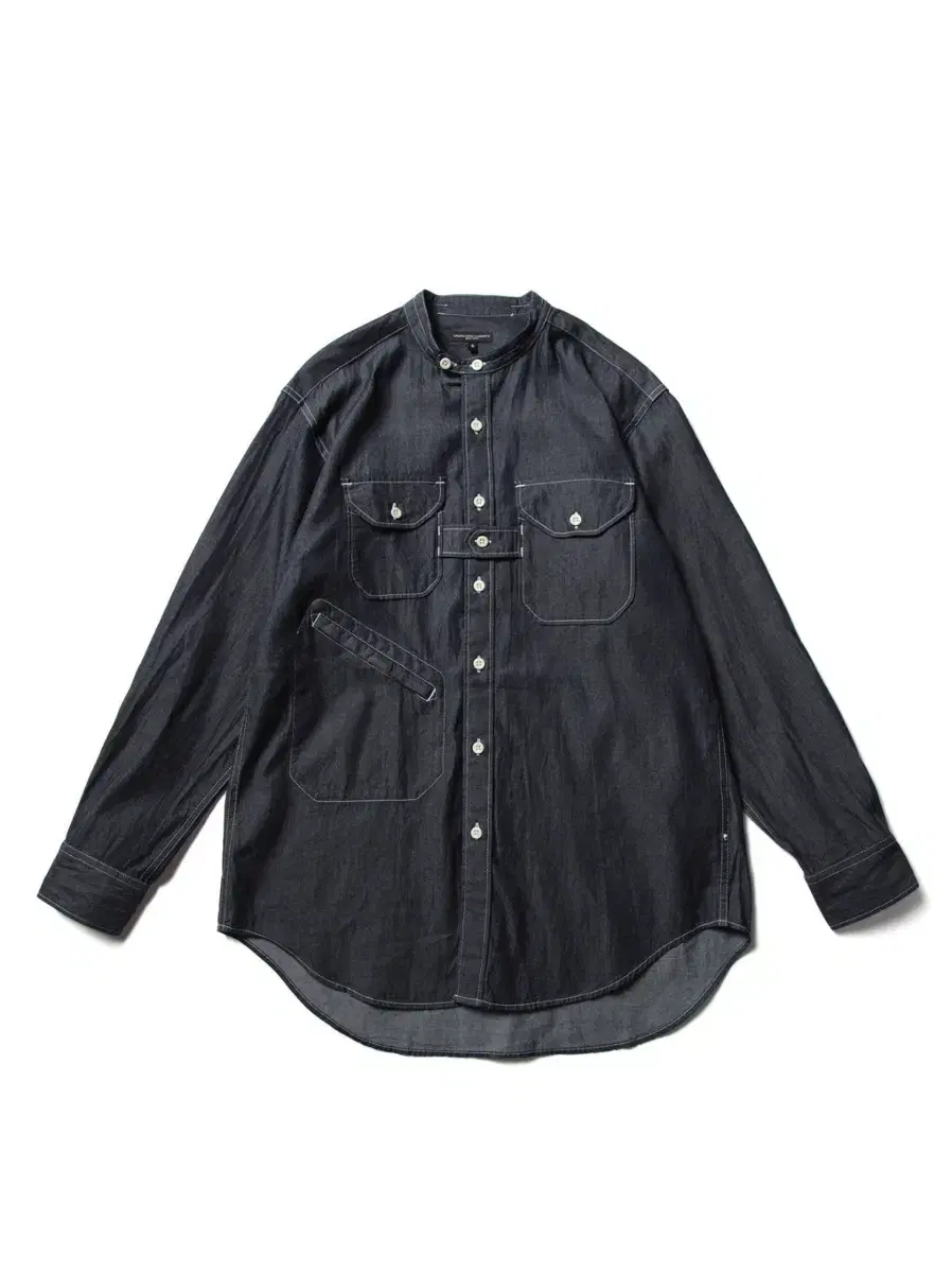 XL] Engineered Garments Denim Shirt Banded Collar Shirt