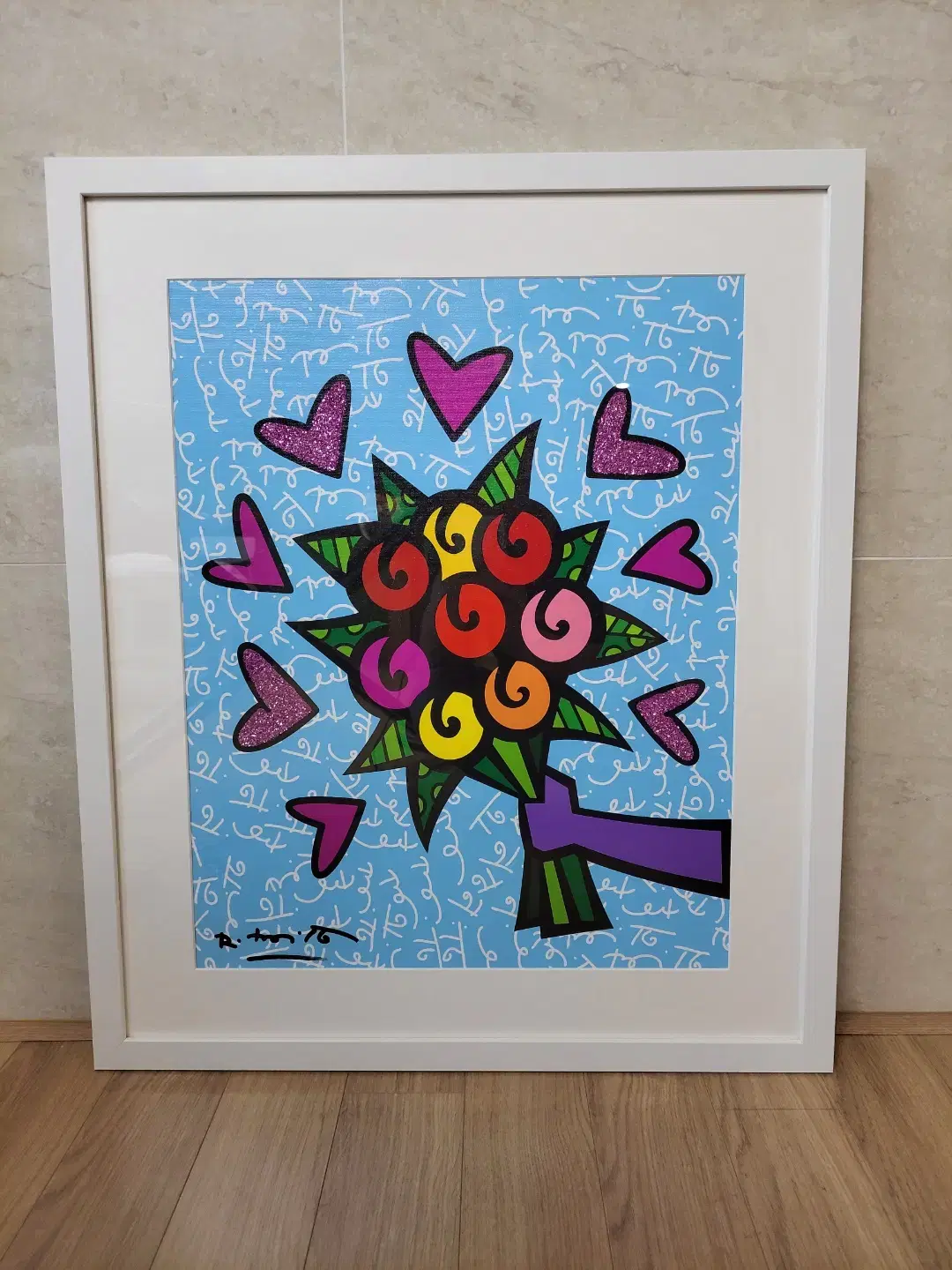 로메로 브리또 한정판 판화 Romero Britto Print