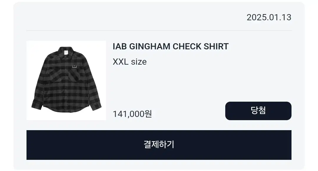 아이앱 깅엄 체크 셔츠 XXL IAB GINGHAM CHECK SHIR