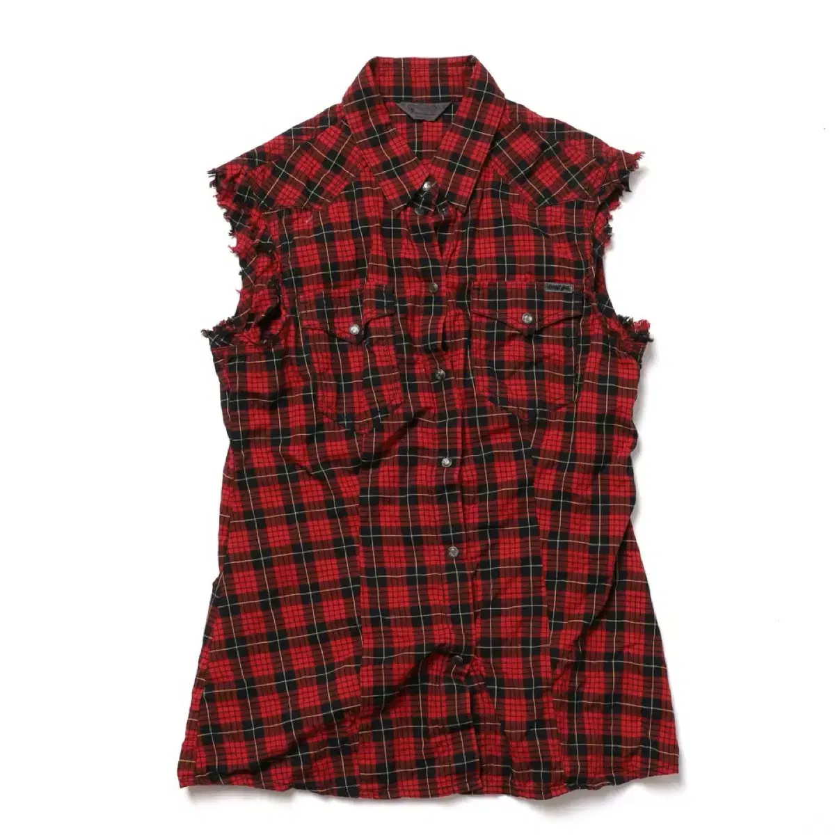 Diesel Check Pattern Sleeveless Blouse