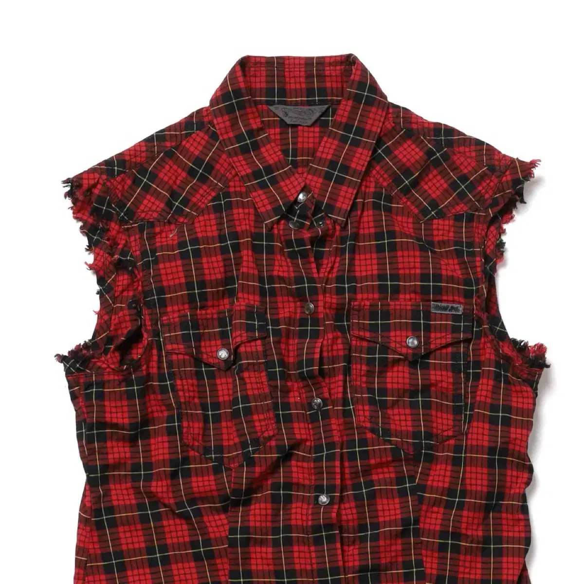 Diesel Check Pattern Sleeveless Blouse