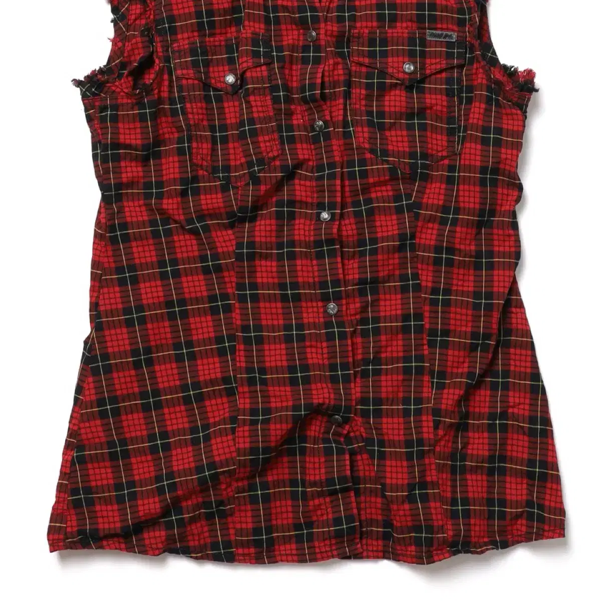 Diesel Check Pattern Sleeveless Blouse