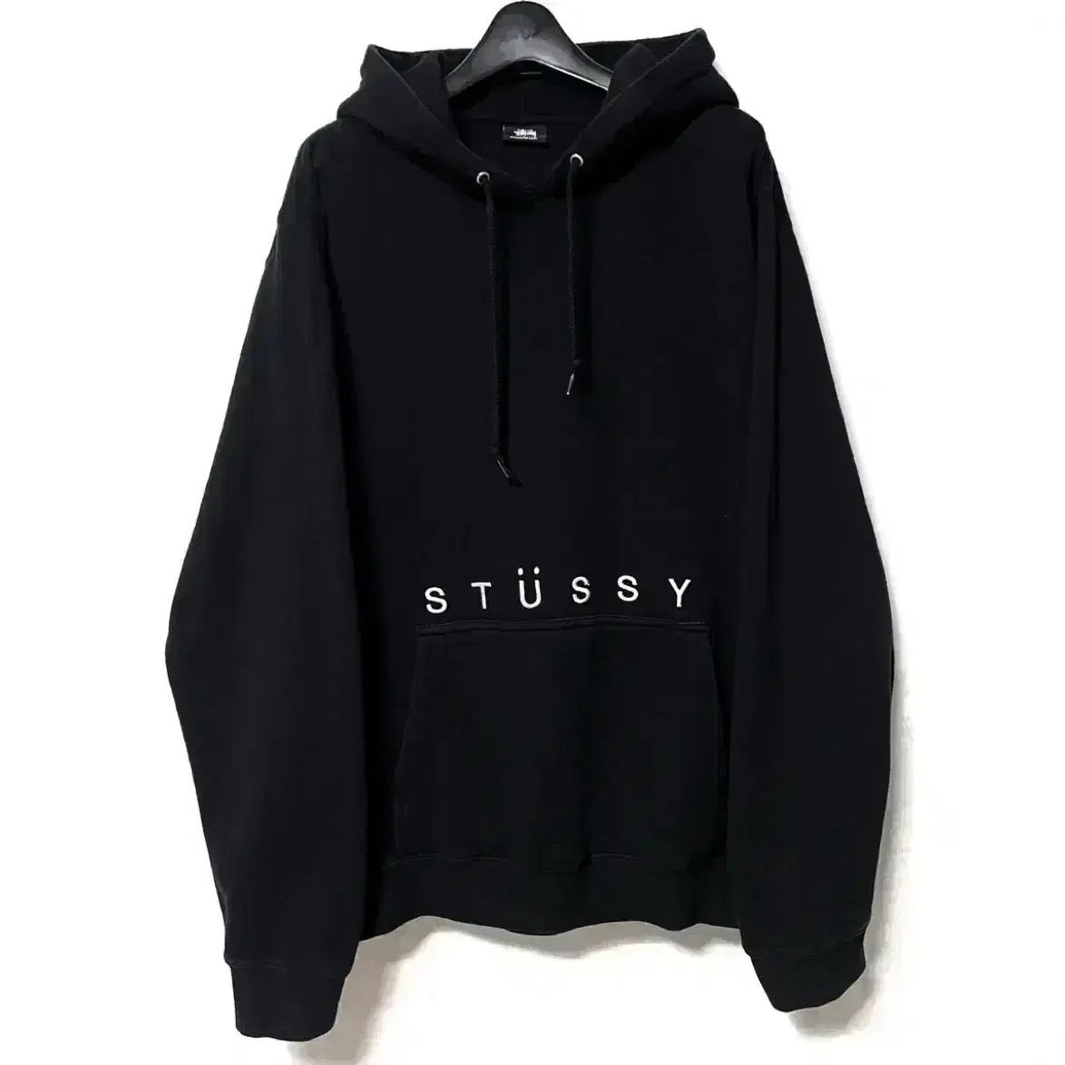 [L,100]스투시 스웻 후드티 블랙 stussy