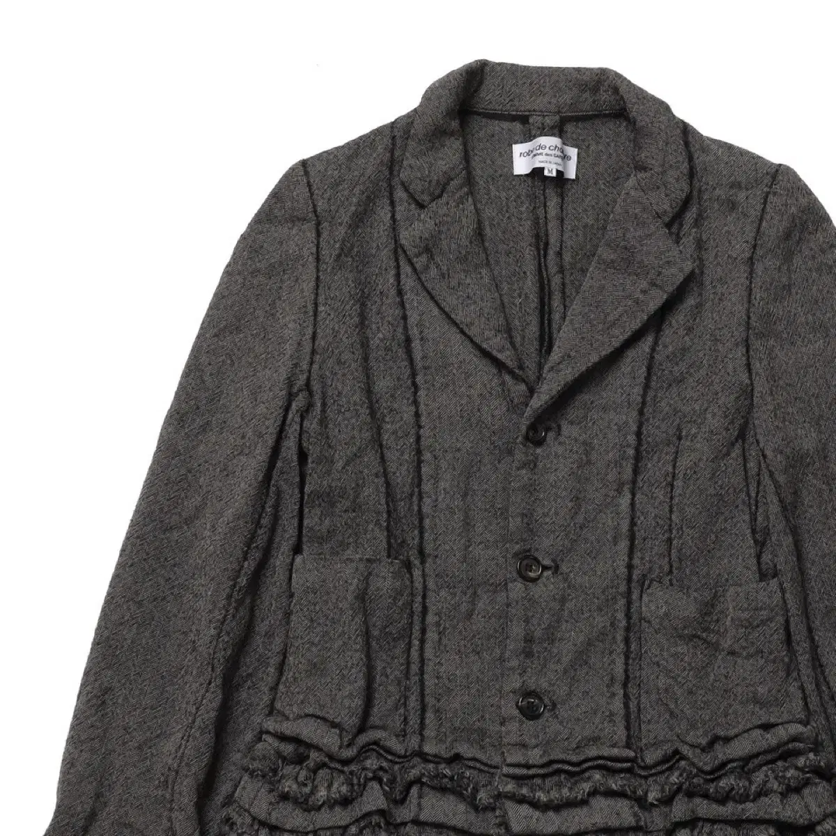 00s Comme Des Garcons Wool Ruffle Blazer