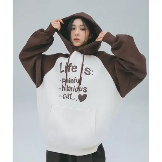 에이프릴에잇 Life is RAGLAN HOODIE 후드티 브라운 L