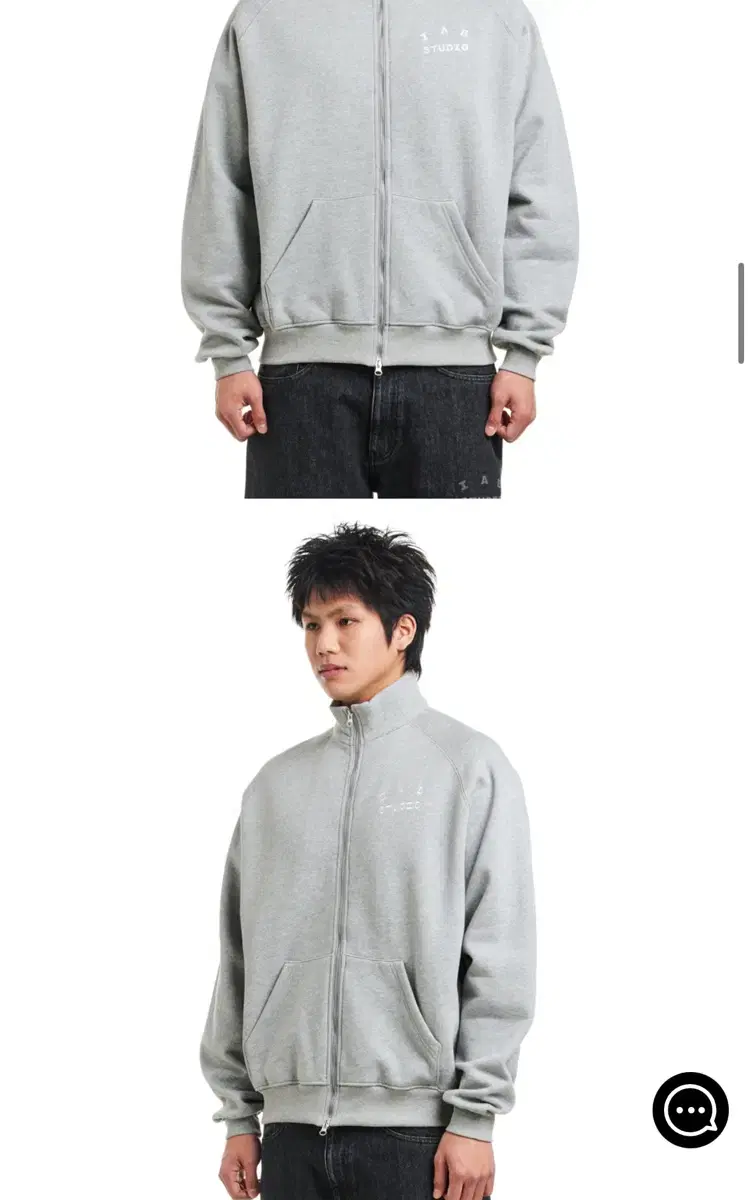 IAB 2WAY FULL ZIP-UP GRAY/WHITE