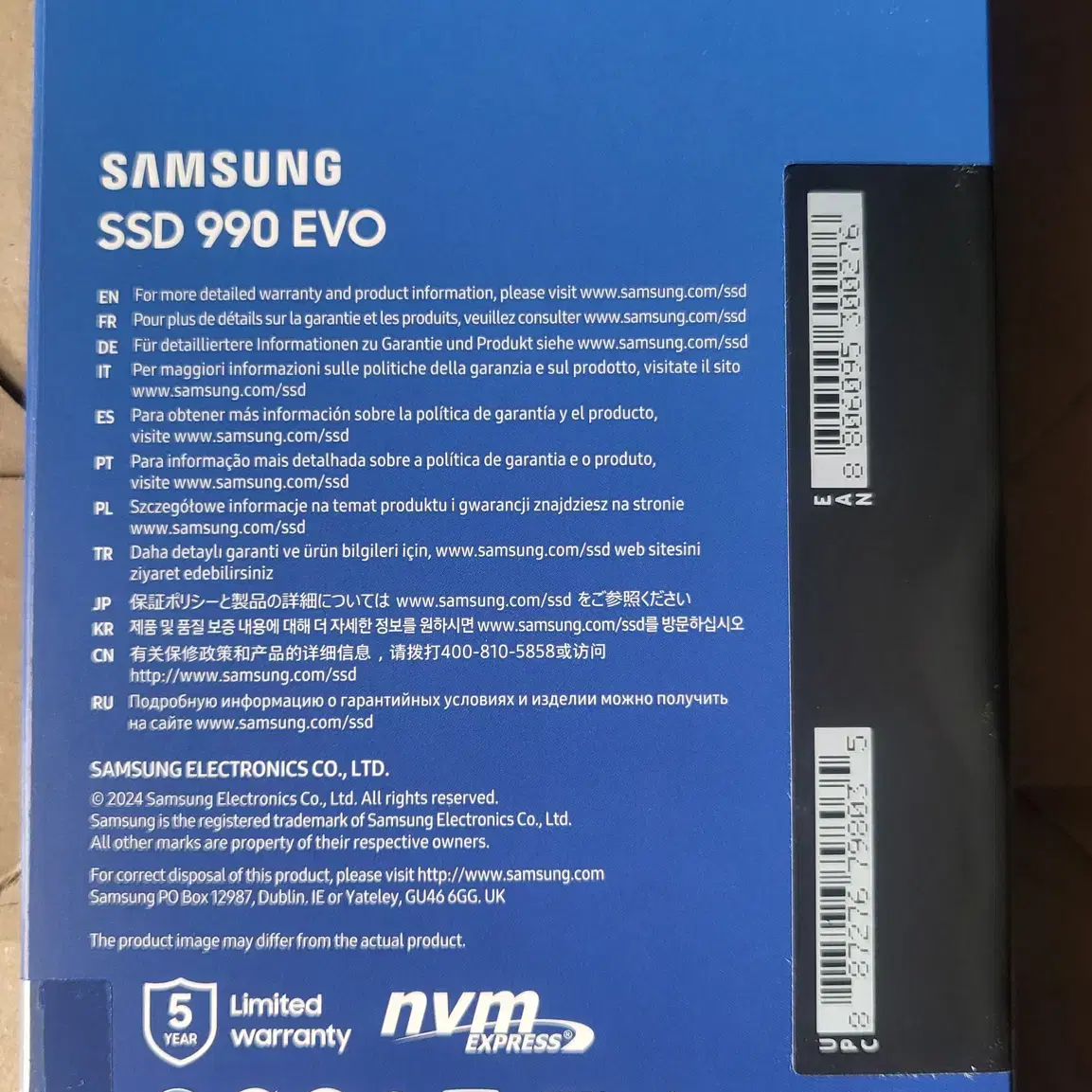 삼성 990 EVO NVMe(4.0 or 5.0) SSD 1Tb(미개봉)