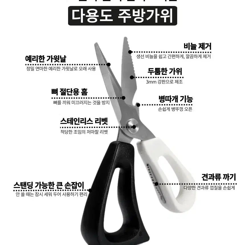 카이포 공룡가위 잘드는 주방가위 스탠딩