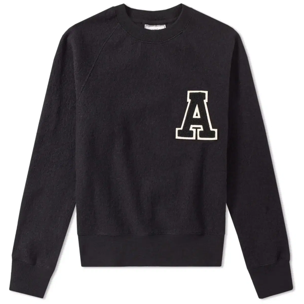 AMI Collegeite Logo Crewneck Wool Boucle Knit