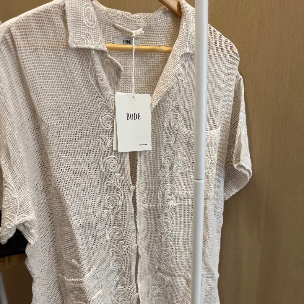 보디 셔츠 Bode Mesh Filigree Short Sleev겨