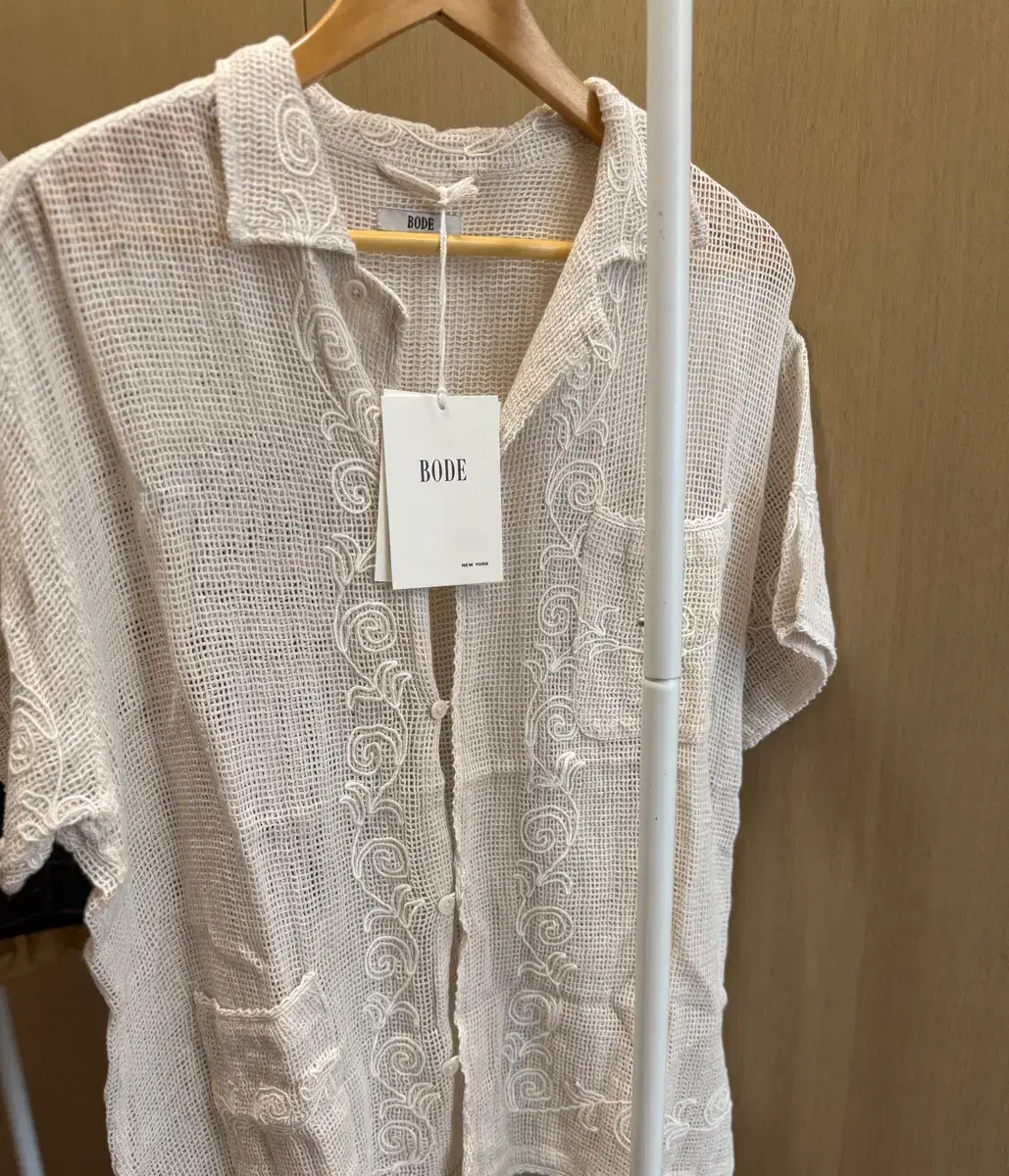 보디 셔츠 Bode Mesh Filigree Short Sleev겨