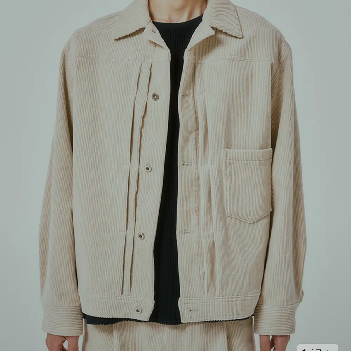 드러그 옴므 Corduroy Blouson :Raw beige M